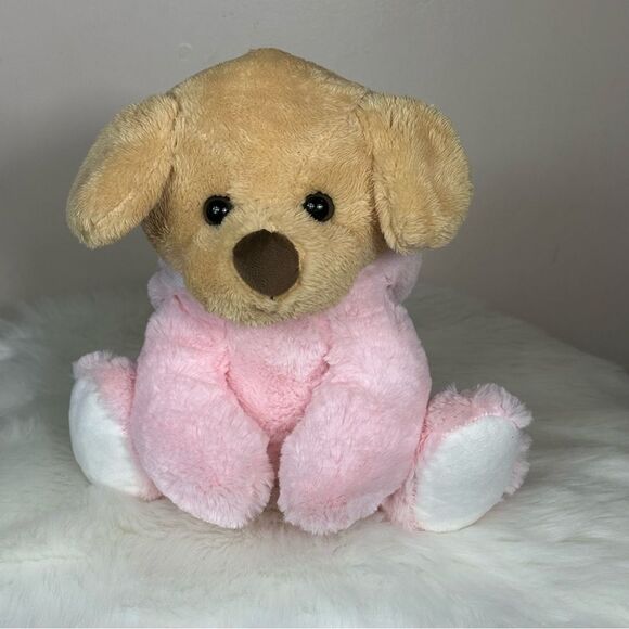 Plush Dog Toy - Tan and Pink - Picture 3 of 9